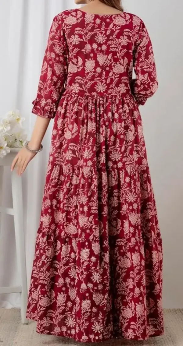 Women's Cotton Maternity Dress Pregnancy Casual Long Sleeve Dual Zipped for Feeding Nursing Maternity Dress Kurti